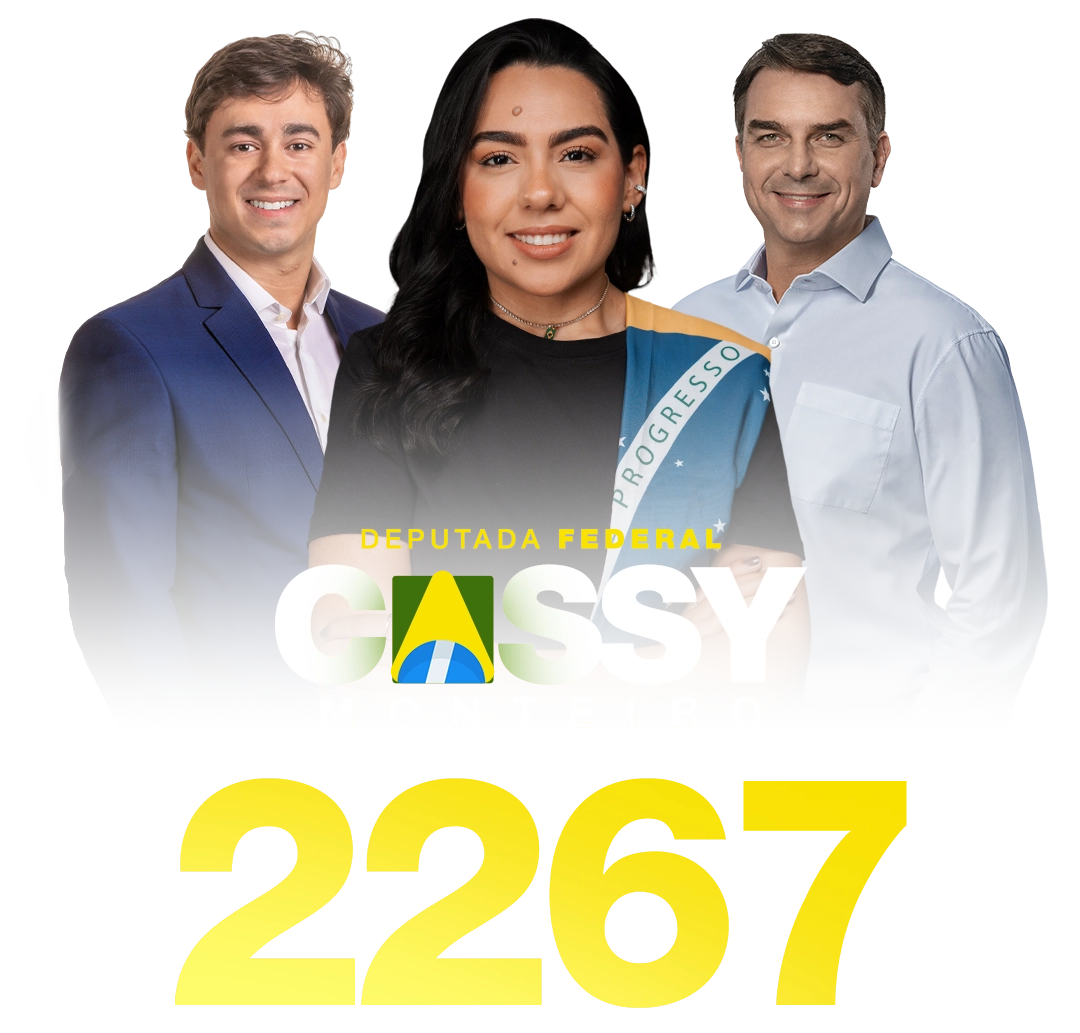 Cassy Monteiro, Nikolas Ferreira e Jair Bolsonaro com o número 2267